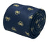 Navy dark blue  tie with embroidered Alaskan golden king crab nautical sea design